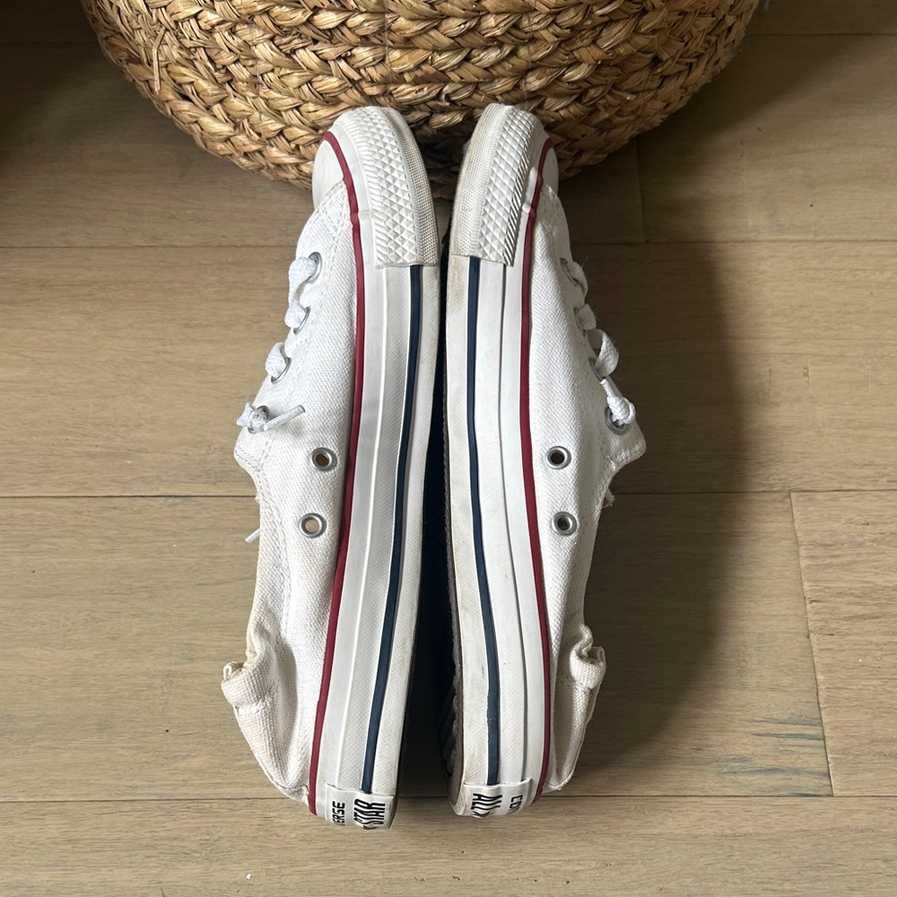 Converse All Star Slip On Shoreline Sneakers White Canvas Classic Clean Girl - Picture 4 of 7